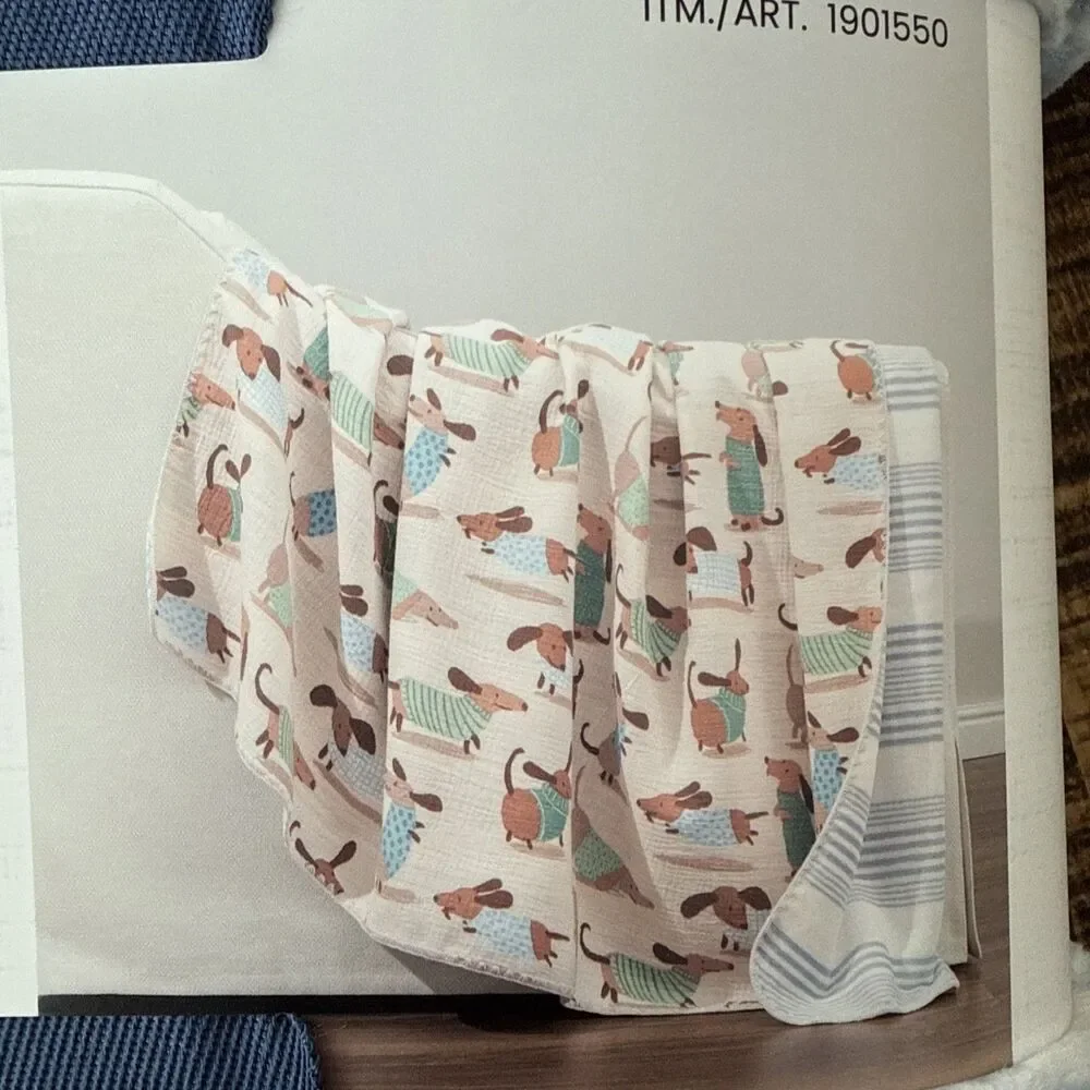 Artist Collection Cotton Gauze Throw Blanket Dachshund 60